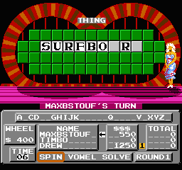 Wheel of Fortune - Junior Edition (USA) In game screenshot